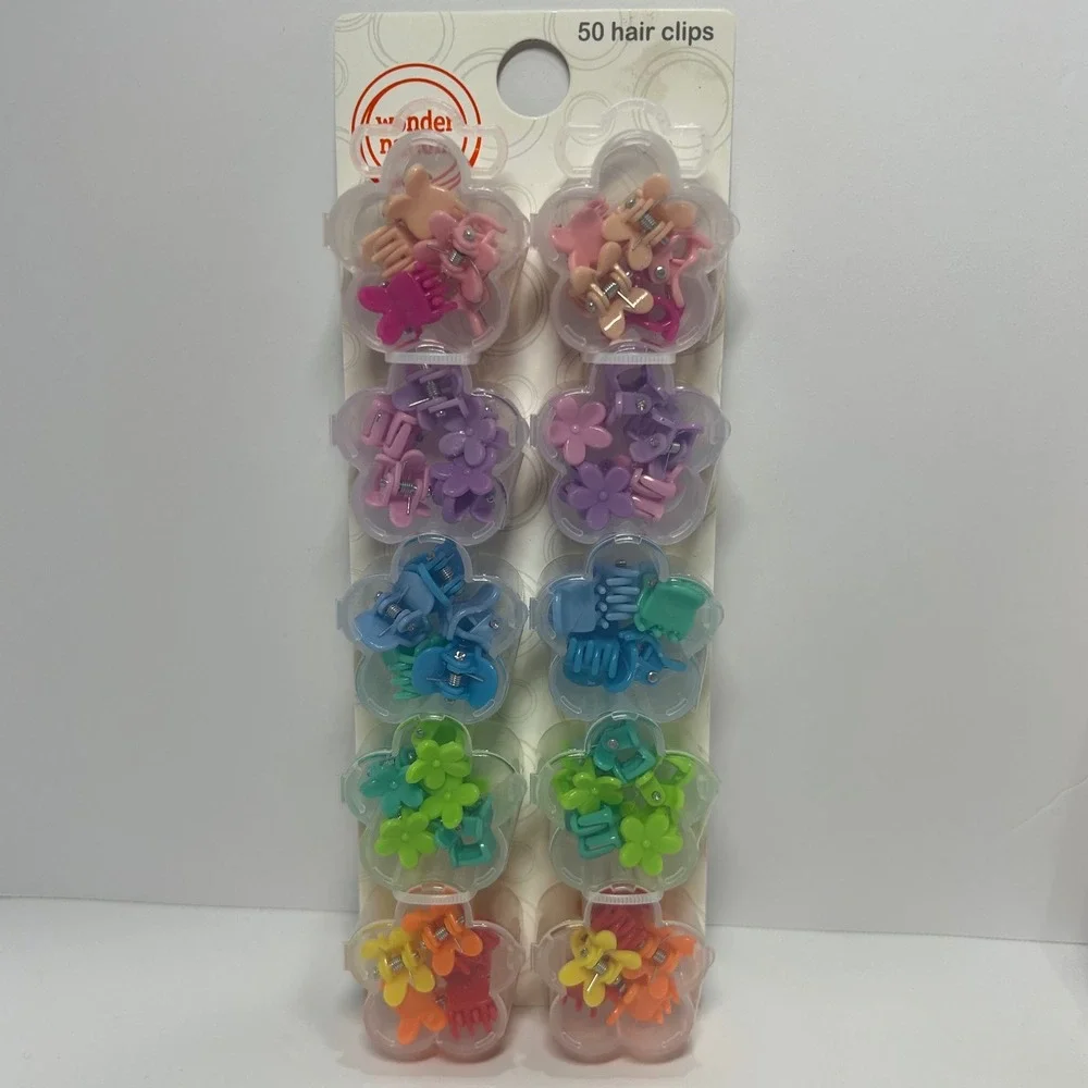 Wonder Nation Kids Hair Accessory Set Butterfly Clips Chenille Patches Elastics